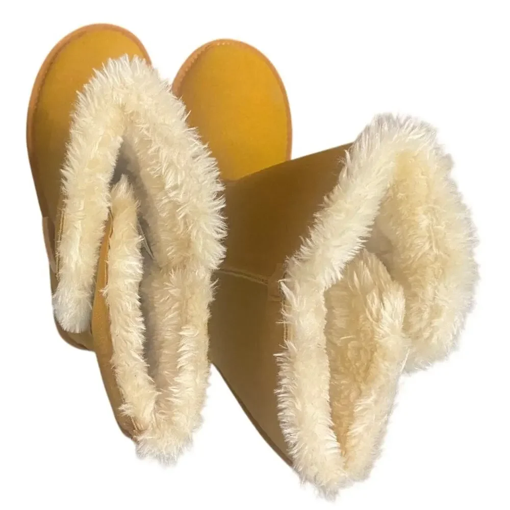 UGG Classic Tall Bailey Button Triplet 1873 Mustard Seed Boots Women 8 Cozy